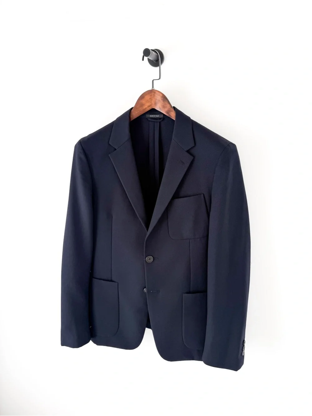 Prada Gabardine Navy Single-Breasted Sport Coat Me's Blazer Italian 38R